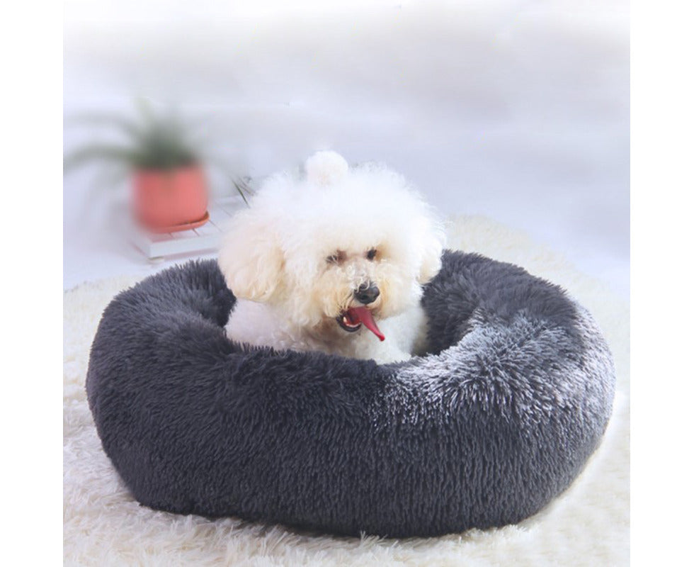 Dog Bed Cat Bed round Plush Soft Pet Bed Donut Dog Pillow Dog Sofa Diameter 60Cm