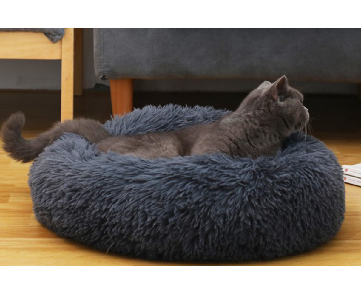 Dog Bed Cat Bed round Plush Soft Pet Bed Donut Dog Pillow Dog Sofa Diameter 60Cm