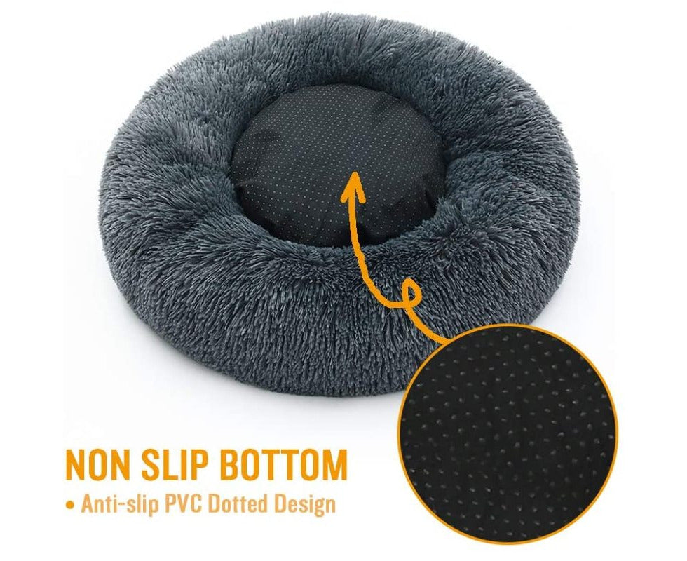 Dog Bed Cat Bed round Plush Soft Pet Bed Donut Dog Pillow Dog Sofa Diameter 60Cm