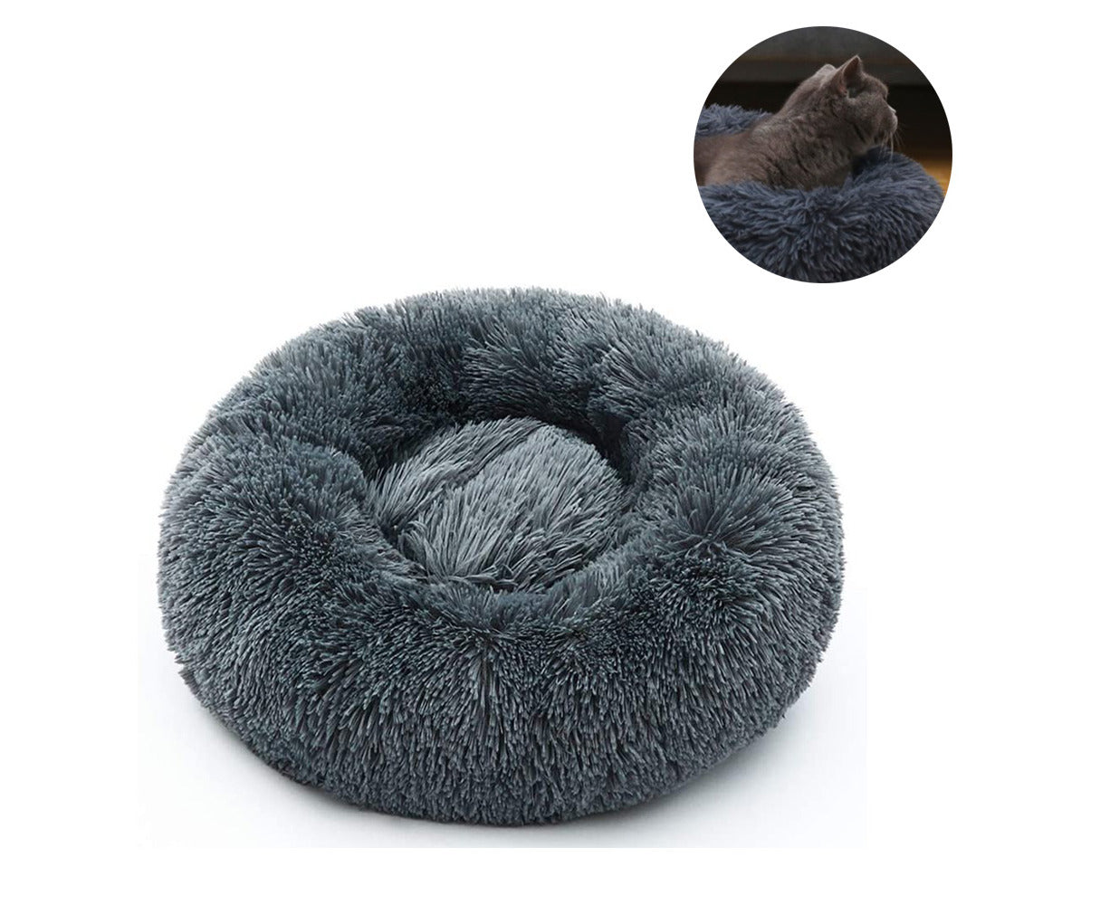 Dog Bed Cat Bed round Plush Soft Pet Bed Donut Dog Pillow Dog Sofa Diameter 60Cm
