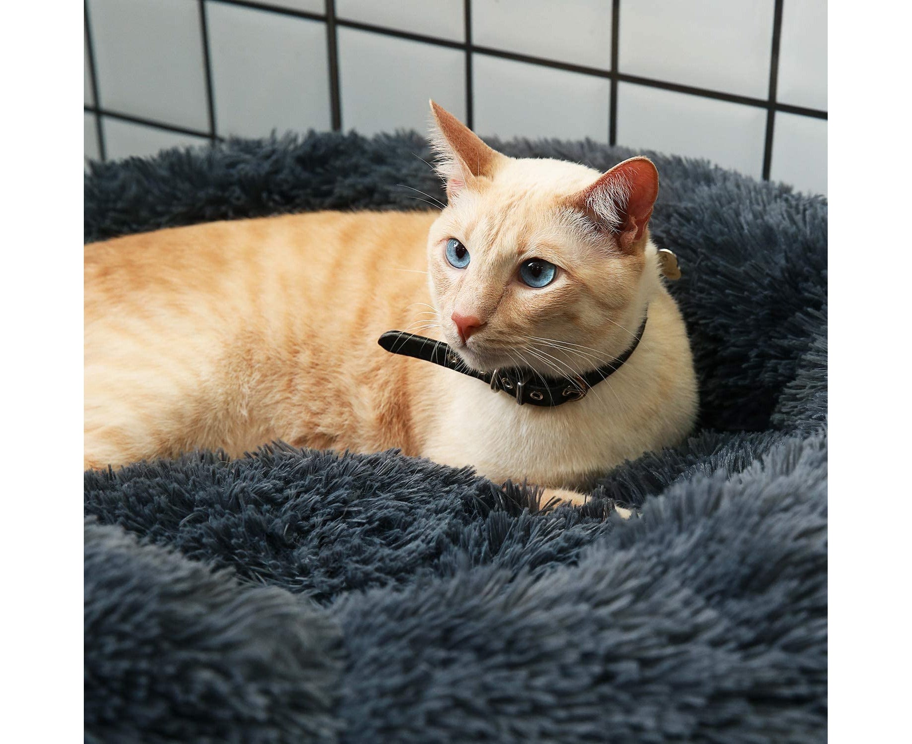 Dog Bed Cat Bed round Plush Soft Pet Bed Donut Dog Pillow Dog Sofa Diameter 60Cm